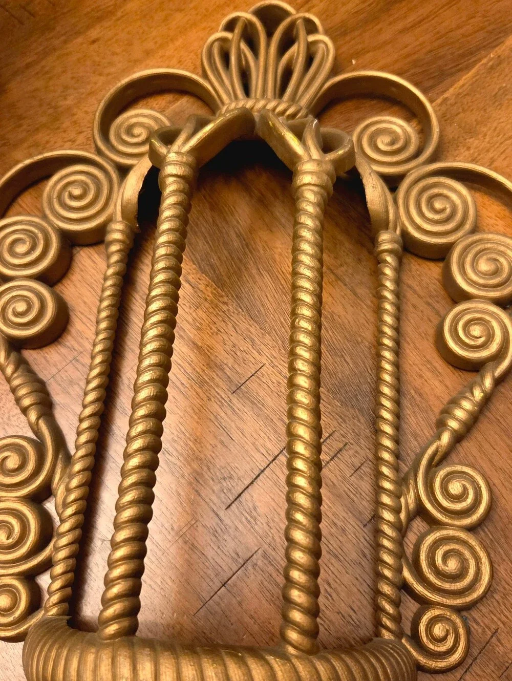 Vintage 1972 Burwood #1628 Gold Wall Pocket Hollywood Regency MCM Wall Decor